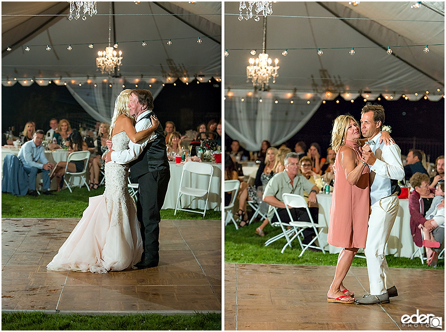 Private Estate Wedding Reception: parent dances