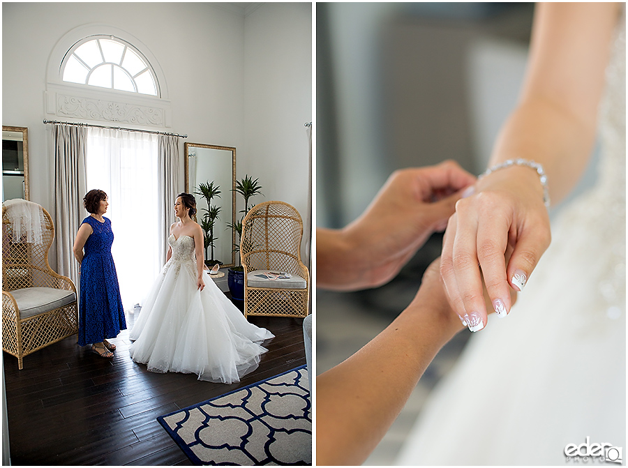 Wedding at The US Grant - photo of bride with mom.