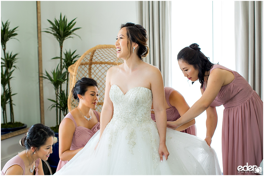 Wedding at The US Grant - photo of bride getting ready.