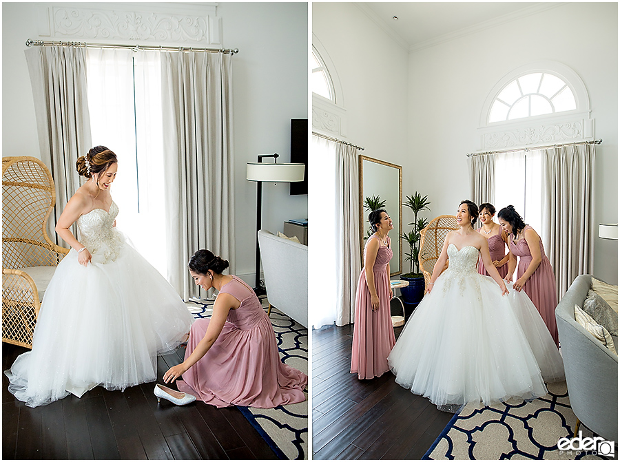 Wedding at The US Grant - photo of bride getting ready.