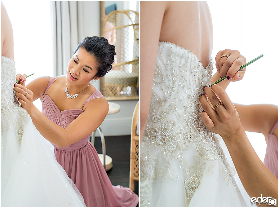 Wedding at The US Grant - photo of prep photos in Presidential Suite. 