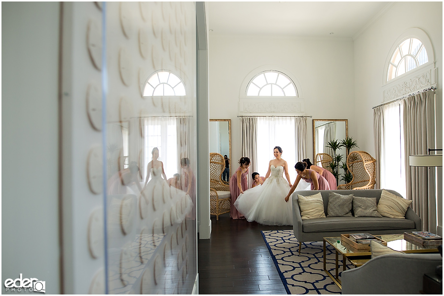 Wedding at The US Grant - photo of getting ready photos in Presidential Suite. 