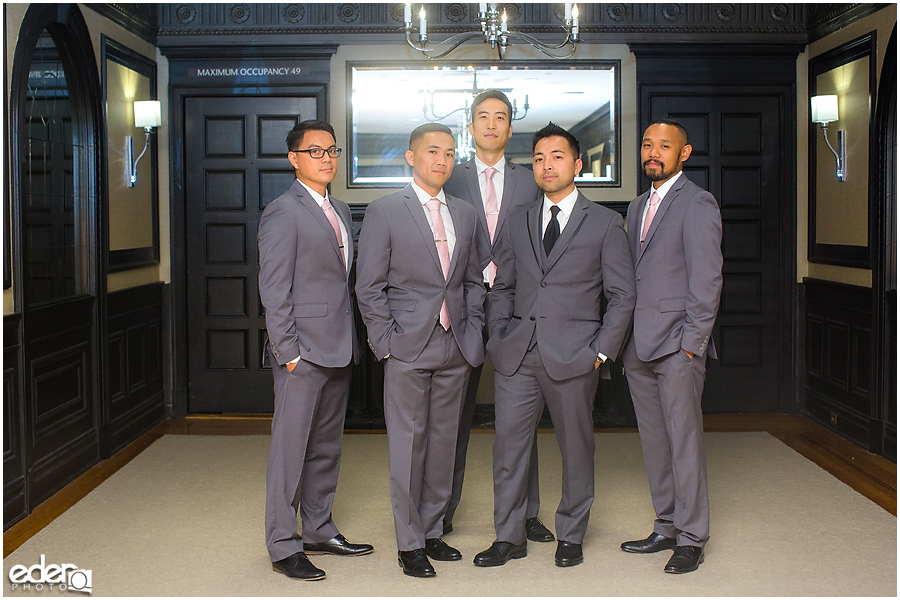 Wedding at The US Grant - photo of groom and groomsmen.