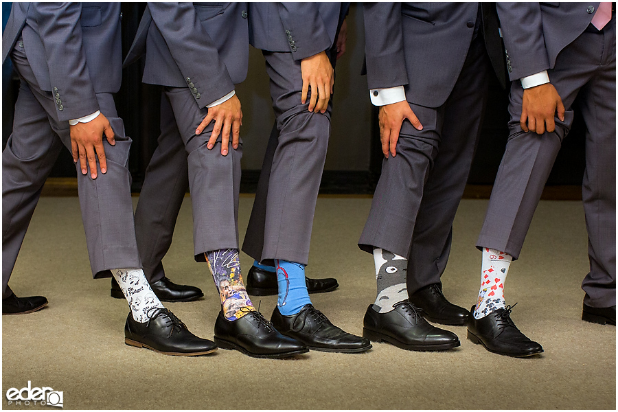 Wedding at The US Grant - photo of grooms socks.