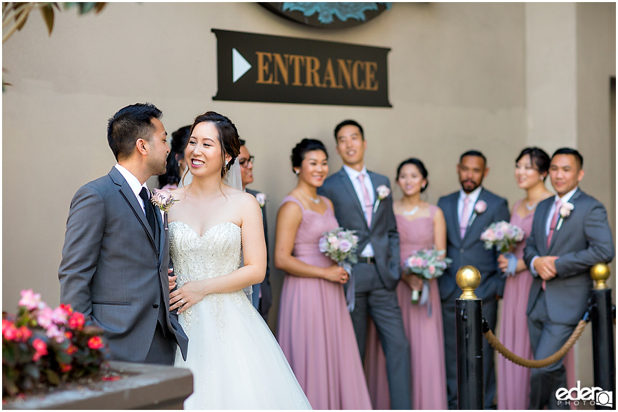 Wedding at The US Grant - photo of Wedding party at entrance.