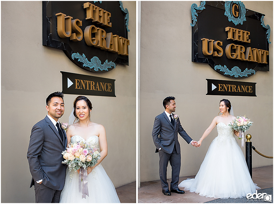 Wedding at The US Grant - photo of bride and groom.