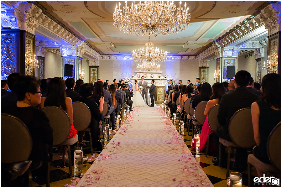 Wedding at The US Grant - photo of Crystal Ballroom Ceremony.