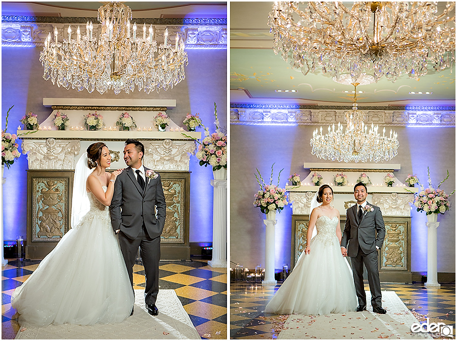 Wedding at The US Grant - portrait in Crystal Ballroom.