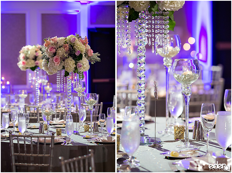 Wedding at The US Grant - photo of centerpieces.