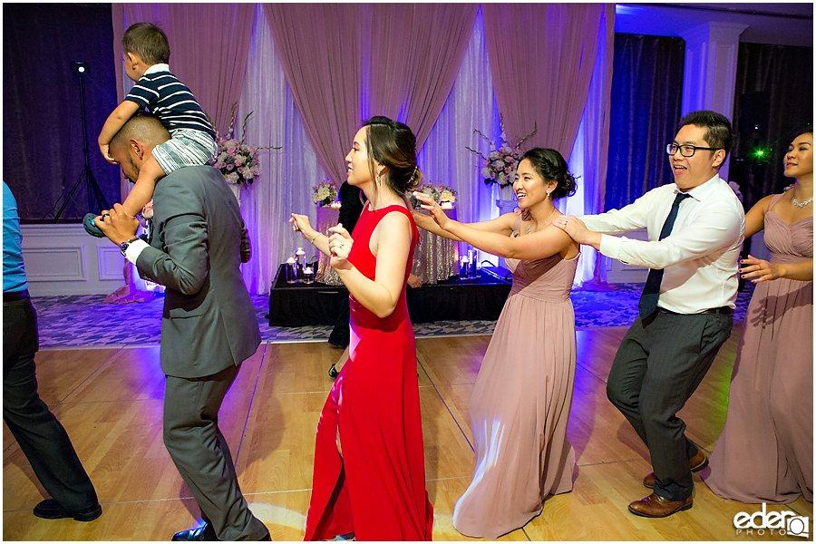 Wedding at The US Grant - photo of conga line.