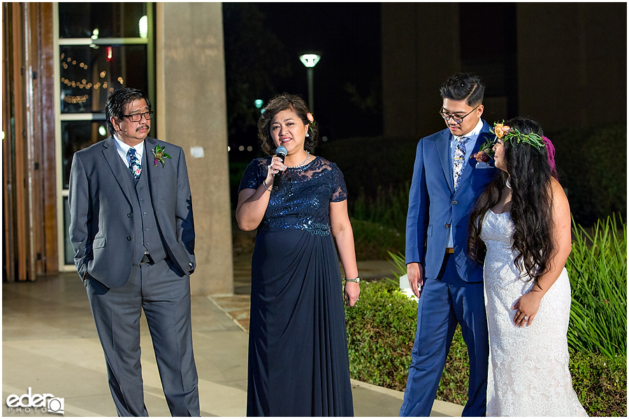 Francis Parker School Wedding reception toasts