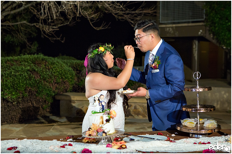 Francis Parker School Wedding reception cake cutting