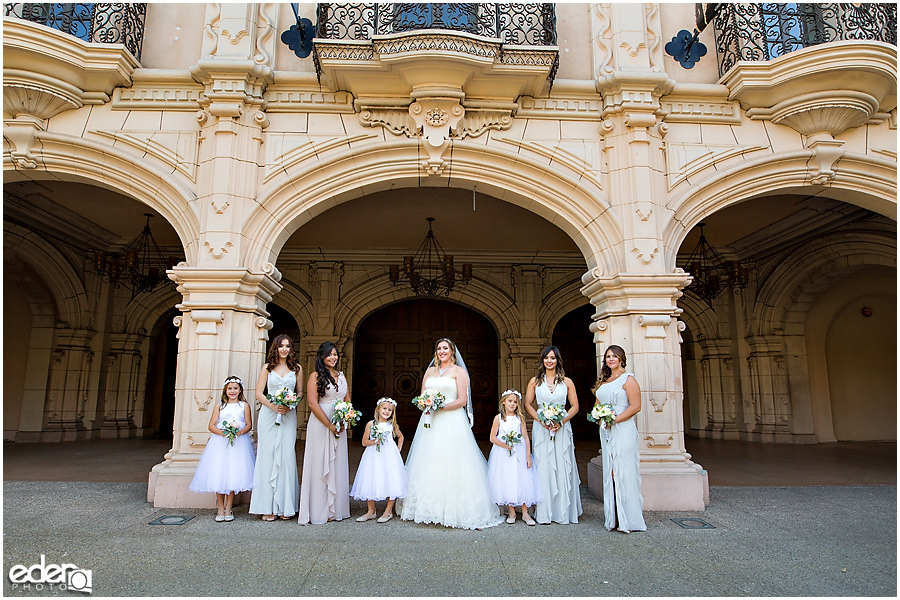 San Diego Natural History Museum Wedding -wedding party photos in Balboa Park.