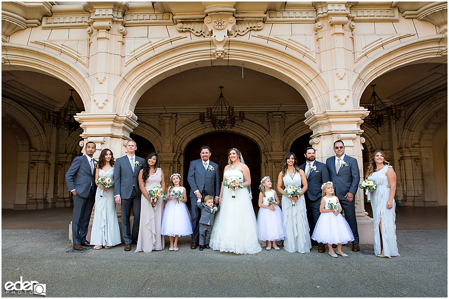 San Diego Natural History Museum Wedding -wedding party photos in Balboa Park.