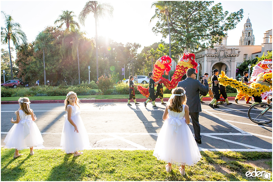 San Diego Natural History Museum Wedding -wedding party photos in Balboa Park.