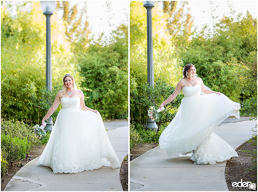 San Diego Natural History Museum Wedding -bride and groom photos in Balboa Park.