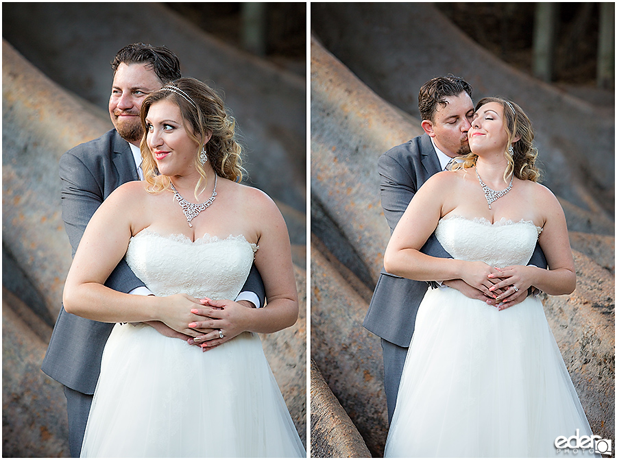 San Diego Natural History Museum Wedding -bride and groom photos in Balboa Park.