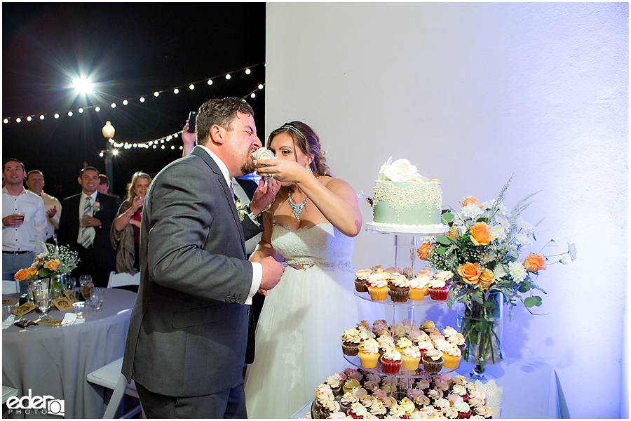 San Diego Natural History Museum Wedding Reception - cake cutting