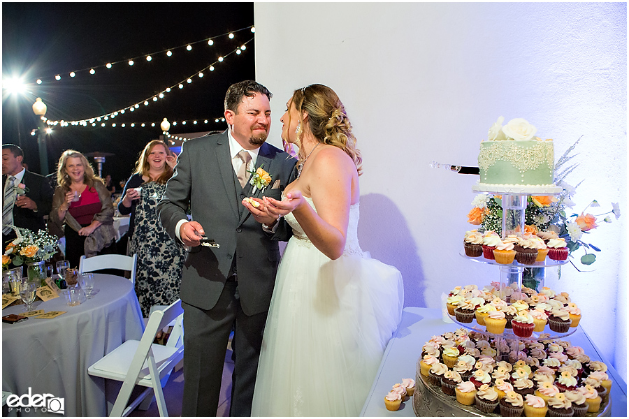 San Diego Natural History Museum Wedding Reception - cake cutting