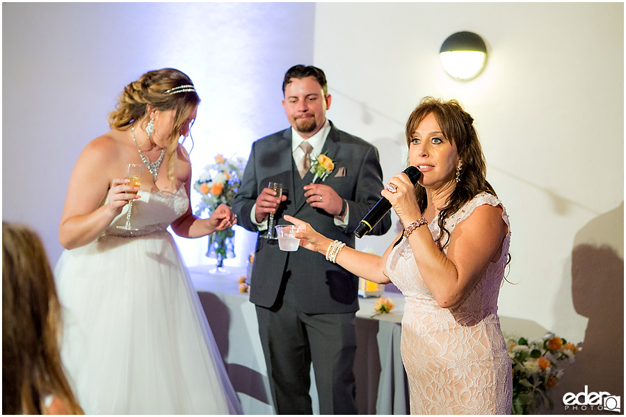 San Diego Natural History Museum Wedding Reception - toast