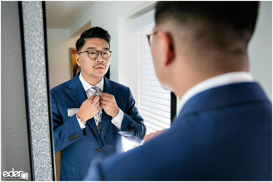 The Immaculata Wedding - groom getting ready