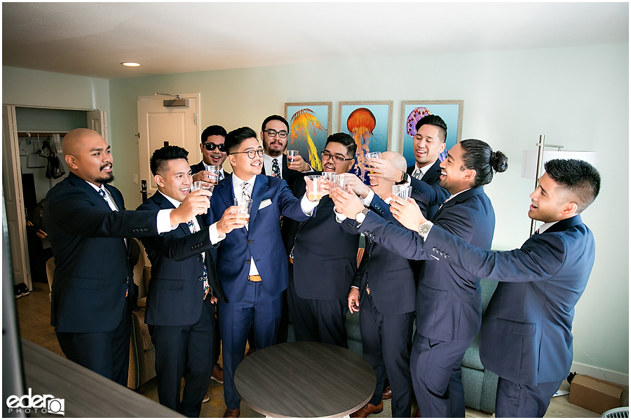 The Immaculata Wedding - groomsmen toasting