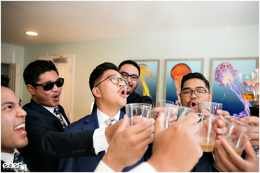 The Immaculata Wedding - groomsmen toasting