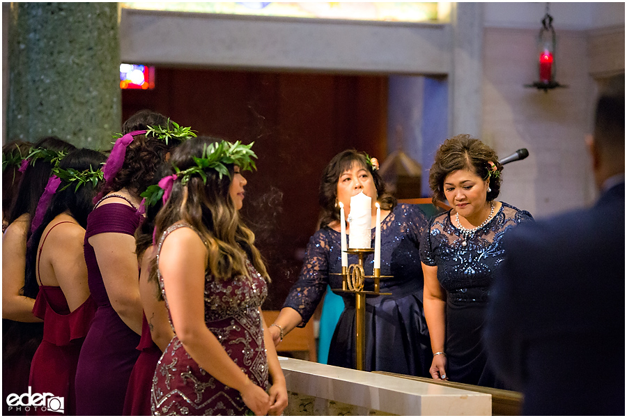 The Immaculata Wedding Ceremony candle lighting
