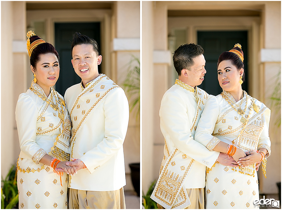 Lao Wedding Bride and Groom Portrait