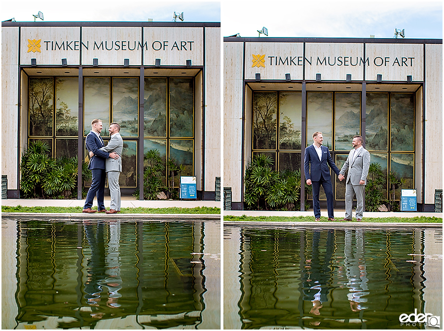 San Diego Elopement Photos at Balboa Park Lily Pond.