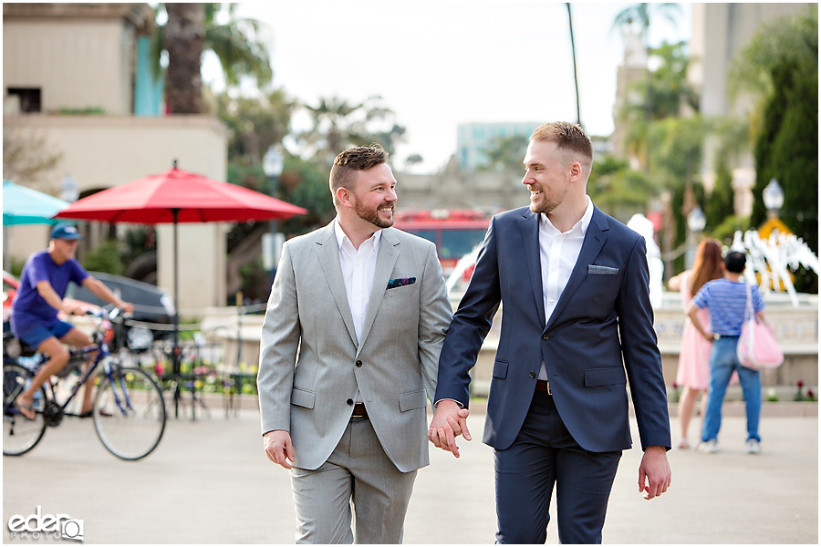 San Diego Elopement Photos at Balboa Park Panama Plaza.