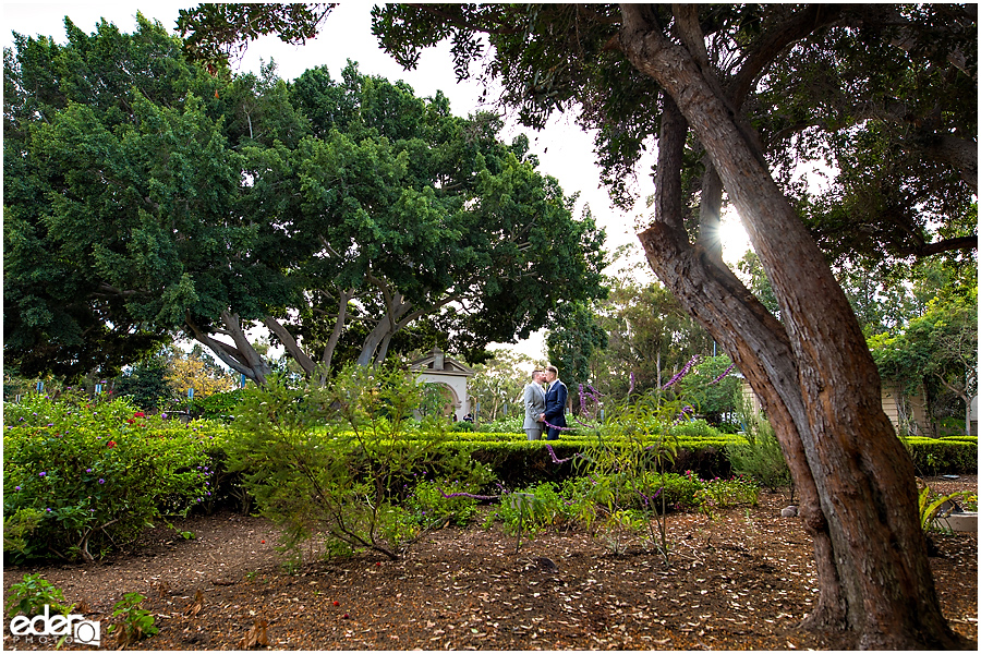 San Diego Elopement Photos at Balboa Park garden.