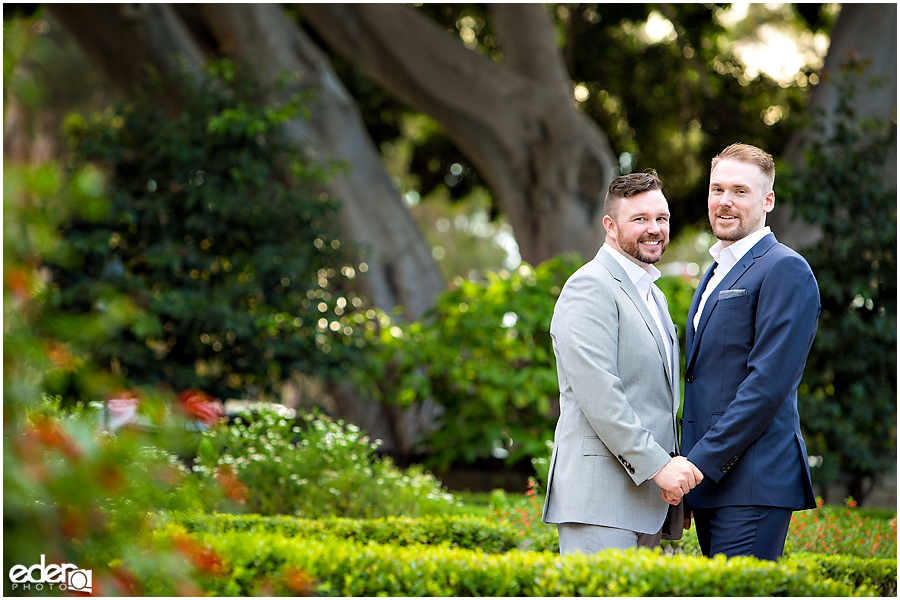 San Diego Elopement Photos at Balboa Park garden.