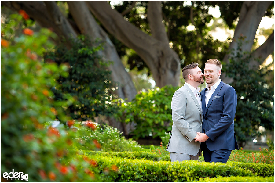 San Diego Elopement Photos at Balboa Park garden.