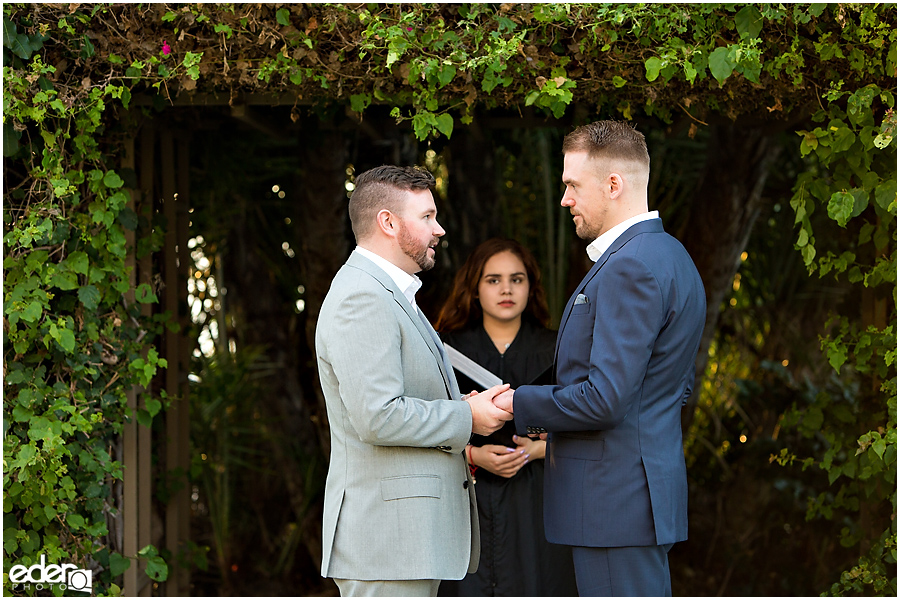 San Diego County Building Elopement Ceremony ring exchange.