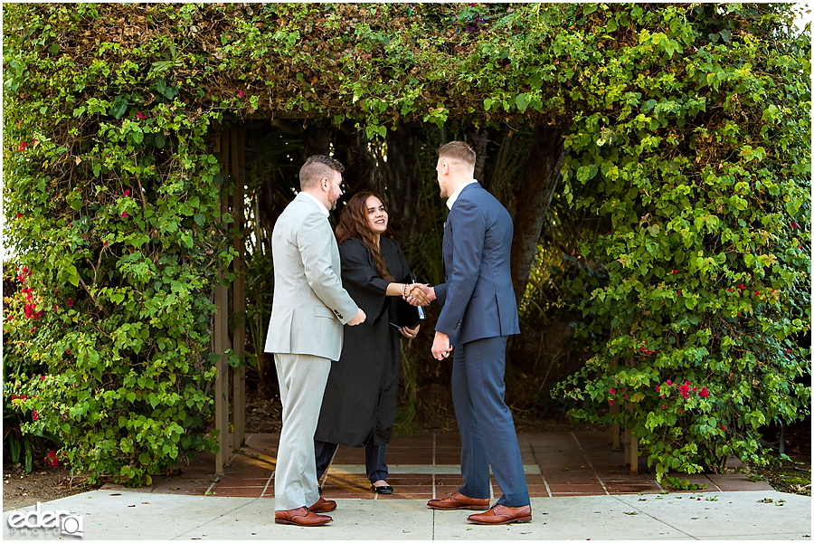 San Diego County Building Elopement Ceremony just married.