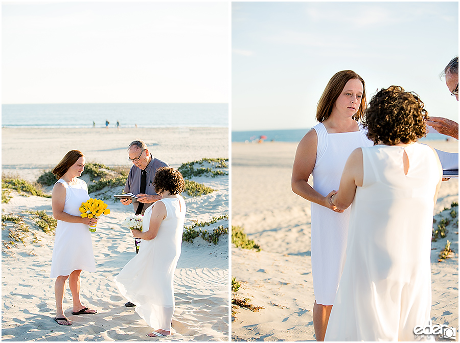 Coronado Beach Elopement - vow exchange