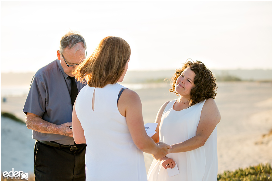 Coronado Beach Elopement - vow exchange