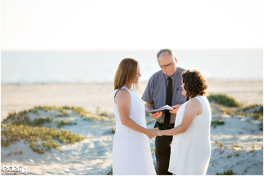 Coronado Beach Elopement - ring exchange