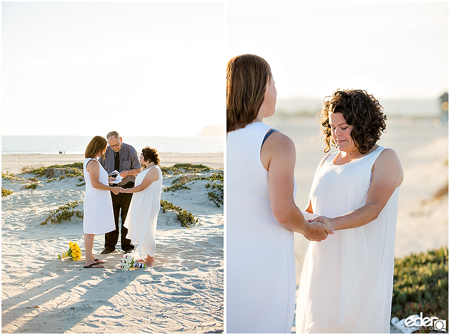 Coronado Beach Elopement - ring exchange