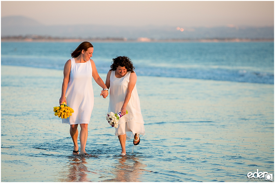 Coronado Beach Elopement - photos in the water