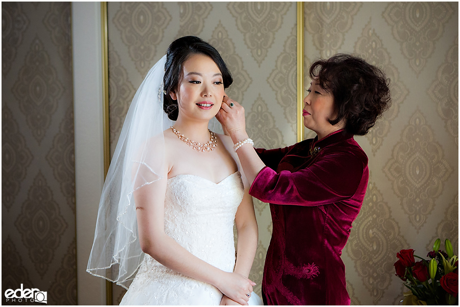 Small Winter Wedding La Jolla - bride getting ready