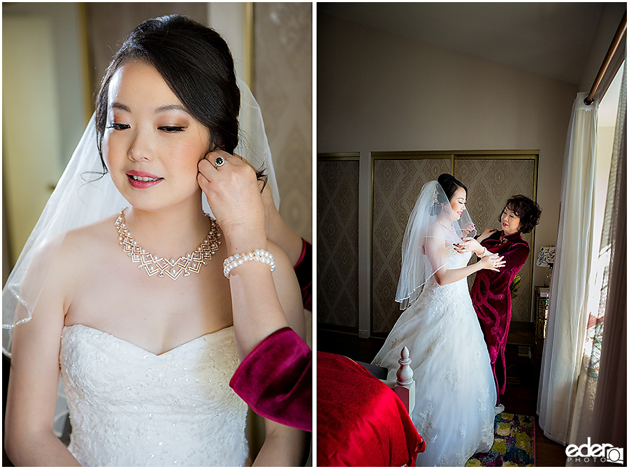 Small Winter Wedding La Jolla - bride getting ready