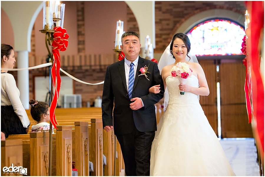 Torrey Pines Church Wedding - bride entrance