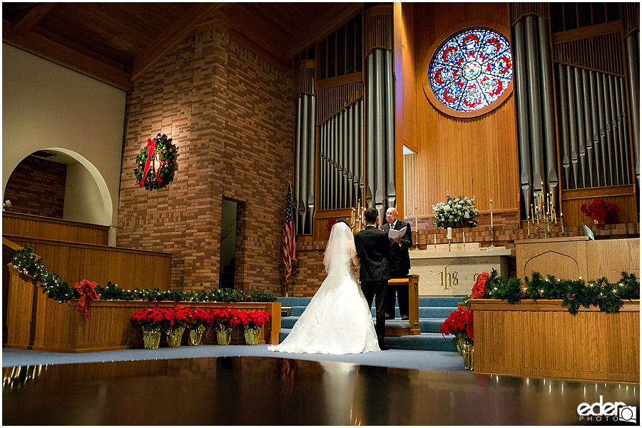 Torrey Pines Church Wedding - kneeling photo of couple