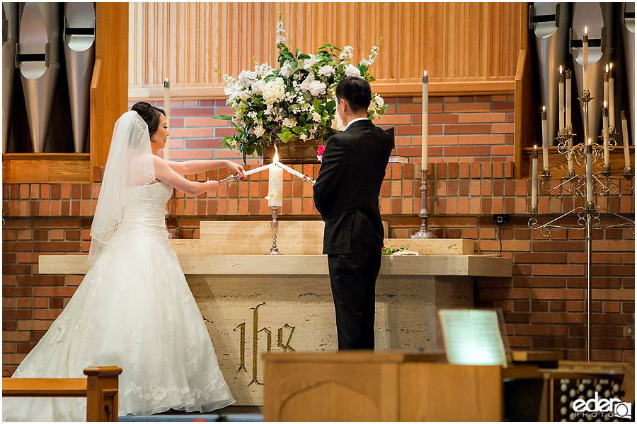 Torrey Pines Church Wedding - candle lighting