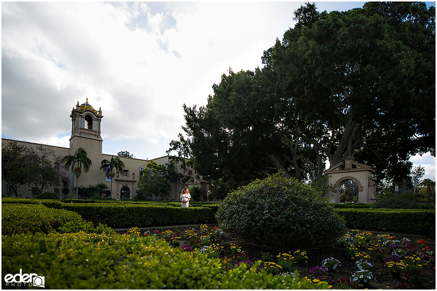 Balboa Park maternity session garden photo