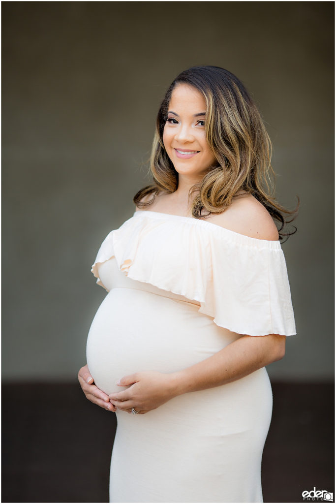 Balboa Park maternity session clean background.