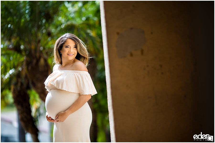 Balboa Park maternity session beautiful light.