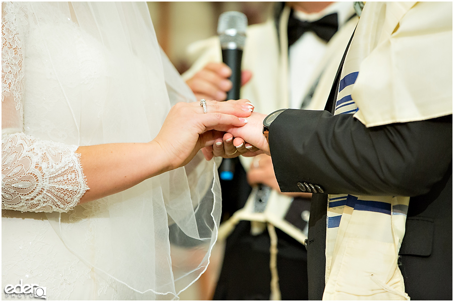 Ohr Shalom Synagogue wedding ring exchange.